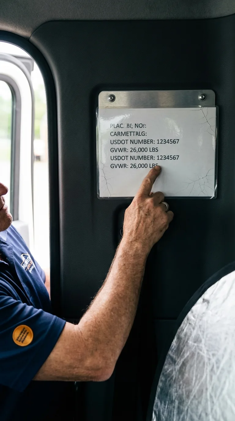 USDOT licensing placard verification in Charleroi